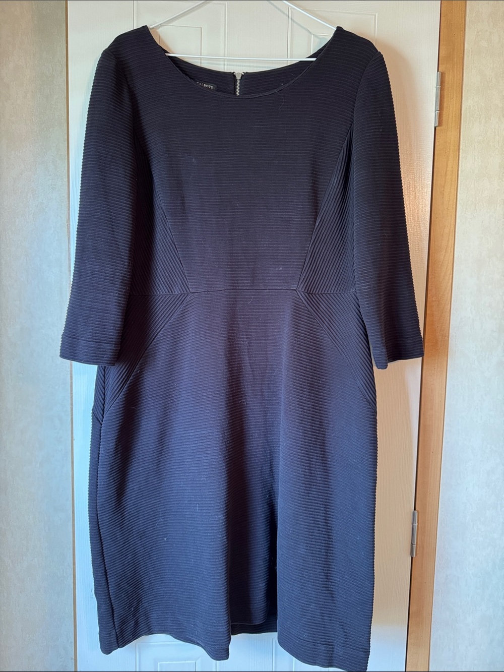Classic Black Women's Ribbed A-Line Dress